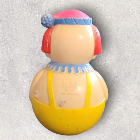 Vintage 1972 Creepy Clown Roly Poly Toy Halloween Chime Prop Haunted Nursery - Picture 3 of 8